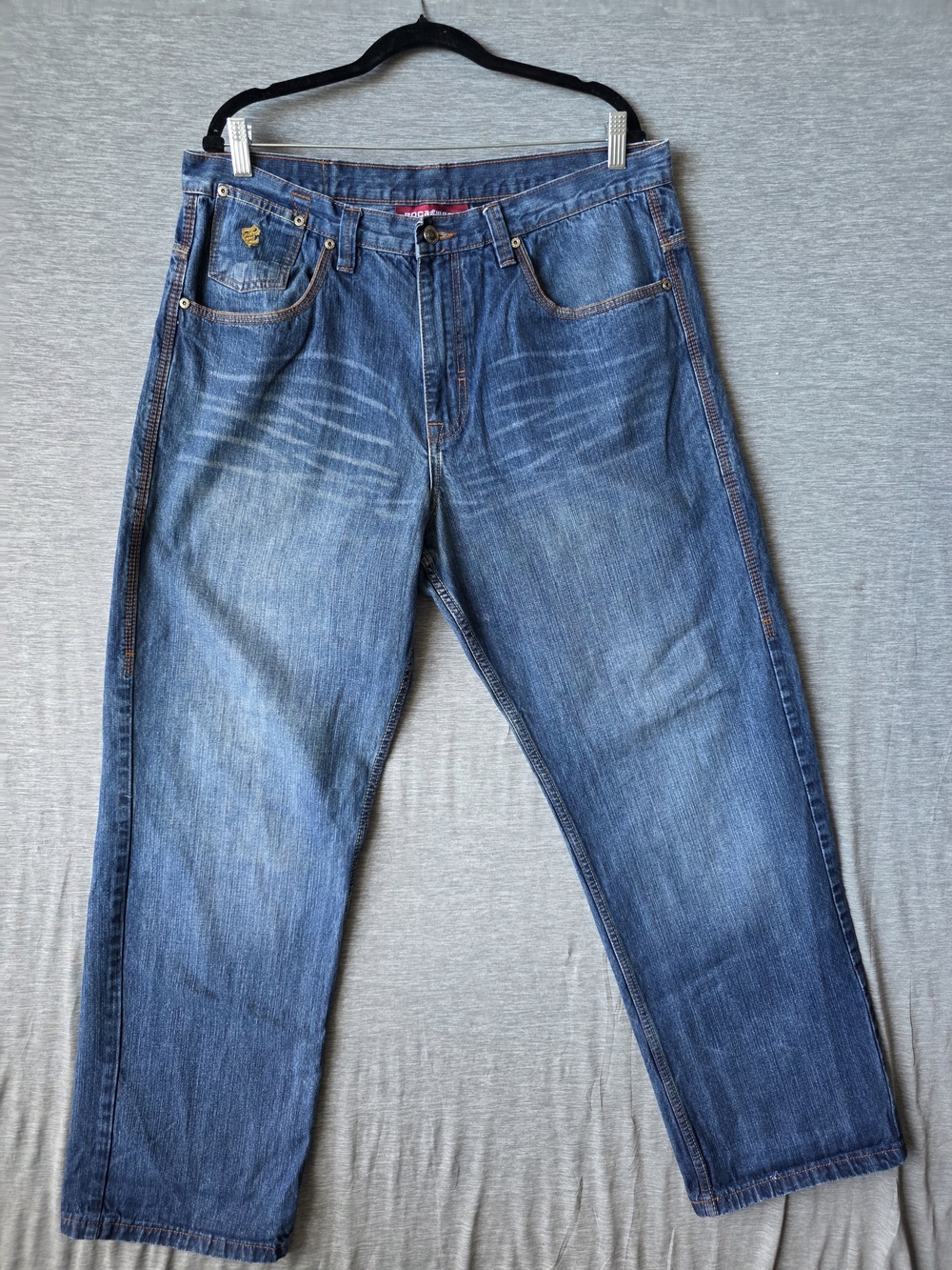 Rocawear Red Label Men's Jeans Size 38 Blue Straight Leg Y2K Embroidered Logo